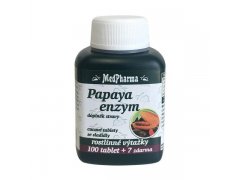 MedPharma Papaya enzym – cucavé pastilky bez cukru s příchutí broskve 100 tbl. + 7 tbl. ZDARMA