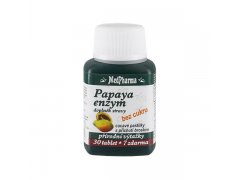 MedPharma Papaya enzym – cucavé pastilky bez cukru s příchutí broskve 30 tbl. + 7 tbl. ZDARMA