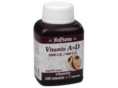 MedPharma Vitamín A + D (5000 I.U./400 I.U.) 100 + 7 tablet ZDARMA