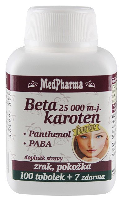 MedPharma Beta karot.10.000 m.j.Pant.+ Paba 107 kapslí - Přípravky betakaroten