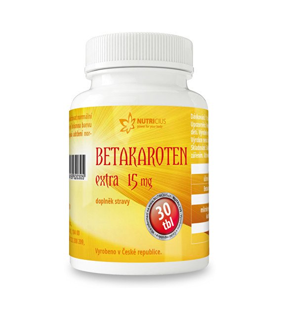 Nutricius Betakaroten EXTRA 15 mg 30 tbl. - Přípravky normální stav kůže
