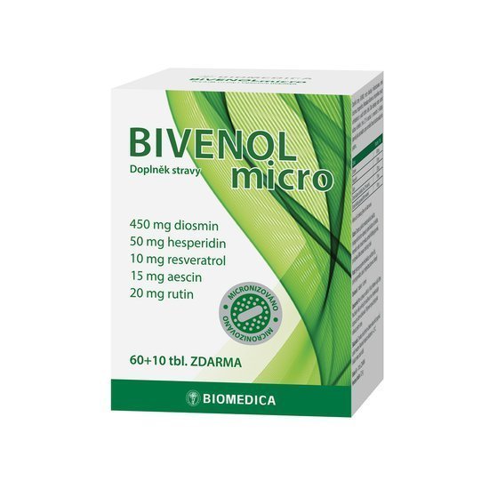 Biomedica Bivenol micro 60 + 10 tbl. - Přípravky oběhový systém