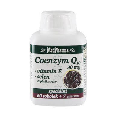 MedPharma Coenzym Q10 30 mg + vitamín E + selen 60 tob. + 7 tob. ZDARMA - Přípravky koenzym q10