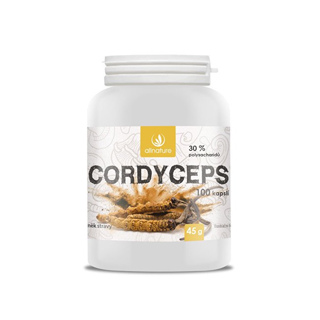 Allnature Cordyceps 100 kapslí - Přípravky medicinální houby