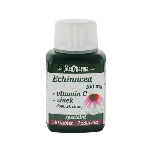 MedPharma Echinacea 100 mg + vitamín C + zinek 30 tbl. + 7 tbl. ZDARMA - Přípravky celková imunita