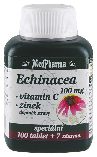 MedPharma Echinacea 100 mg + vit.C + zinek 107 tablet - Přípravky celková imunita