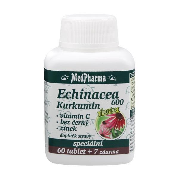 MedPharma Echinacea 600 Forte kurkumin vit. C bez černý zinek 67 tablet - Přípravky celková imunita