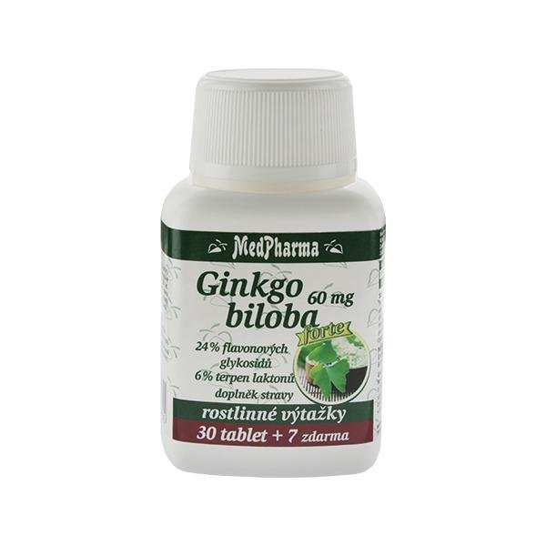 MedPharma Ginkgo biloba 60 mg Forte 30 tbl. + 7 tbl. ZDARMA - Přípravky vitamíny a minerály