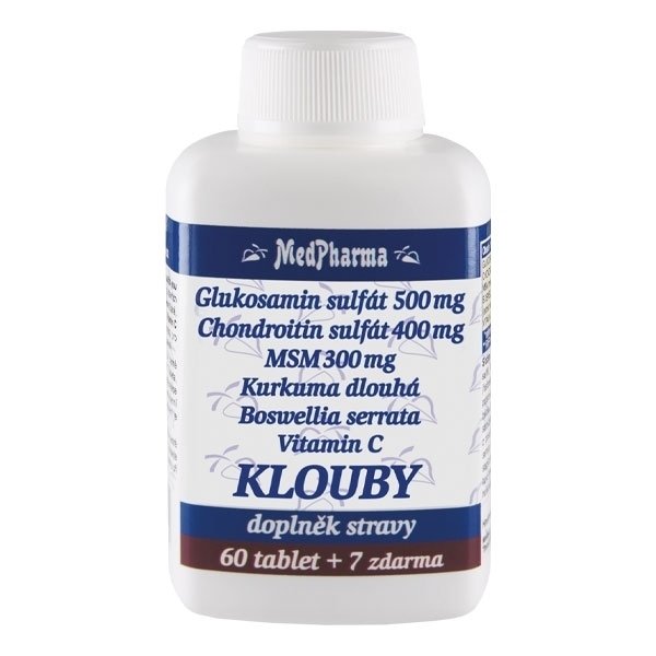 MedPharma Glukosamin + chondroitin + MSM - KLOUBY 60 tbl. + 7 tbl. ZDARMA - Přípravky klouby