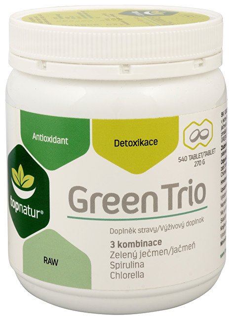 Topnatur Green Trio 540 tbl. - Přípravky detoxikace organismu