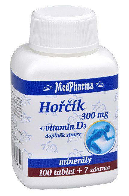 MedPharma Hořčík 300 mg + vitamín D3 100 + 7 tablet ZDARMA - Přípravky svaly