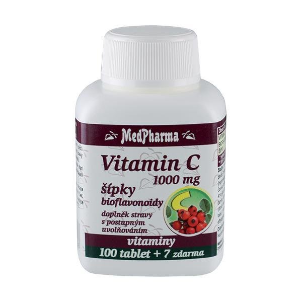 MedPharma Vitamín C 1000 mg s šípky 100 + 7 tablet ZDARMA - Přípravky celková imunita