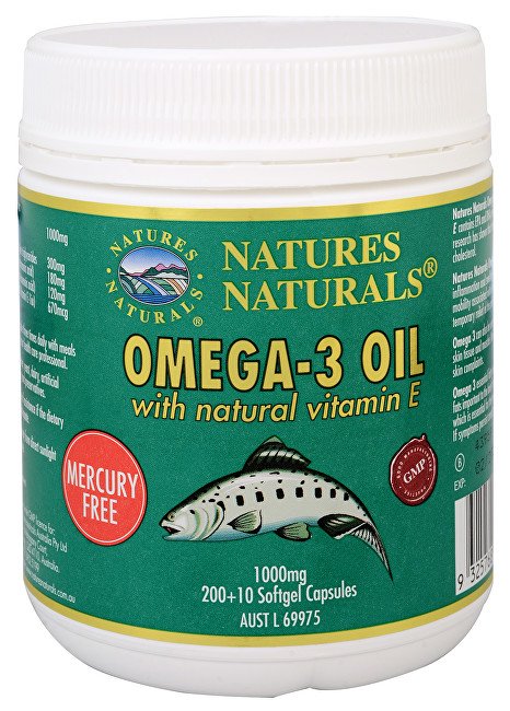 Australian Remedy Omega-3 1000 mg rybí olej s Vitamínem E 210 kapslí - Přípravky mozek