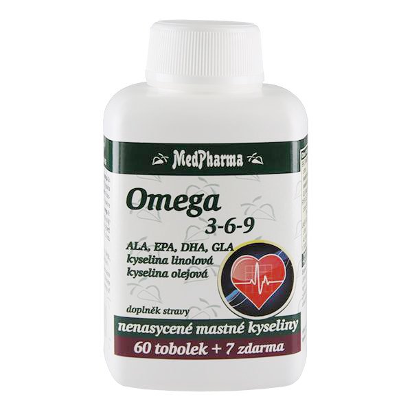 MedPharma Omega 3-6-9 60 tob. + 7 tob. ZDARMA - Přípravky cholesterol