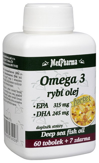 MedPharma Omega 3 rybí olej Forte 67 kapslí - Přípravky omega 3,6,9 mastné kyseliny