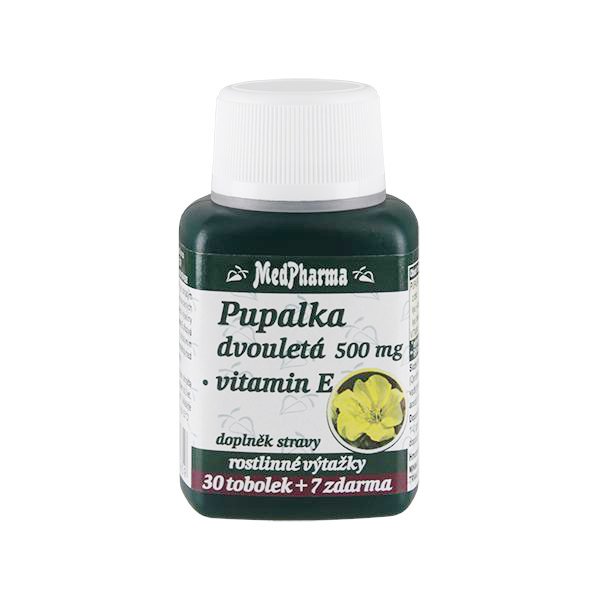 MedPharma Pupalka dvouletá 500 mg + vitamín E 30 tob. + 7 tob. ZDARMA - Přípravky hormonální rovnováha