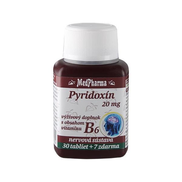 MedPharma Pyridoxin vitamin B6 20 mg 37 tablet - Přípravky únava a nedostatek energie