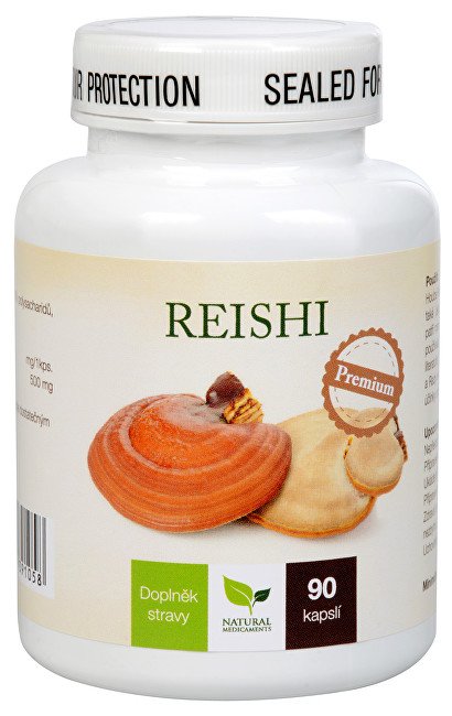 Natural Medicaments Reishi Premium 90 kapslí - Přípravky cholesterol