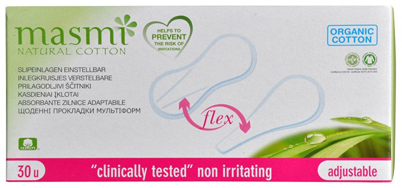 Masmi Slipové vložky Flex z organické bavlny MASMI adaptabilní 30 ks - Přípravky intimní hygiena