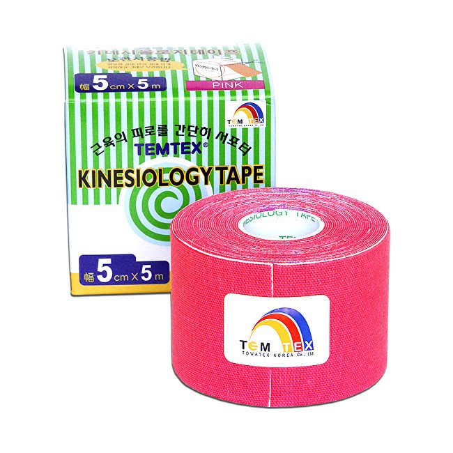 TEMTEX Tejp. TEMTEX kinesio tape 5 cm x 5 m Růžová - Přípravky bandáže
