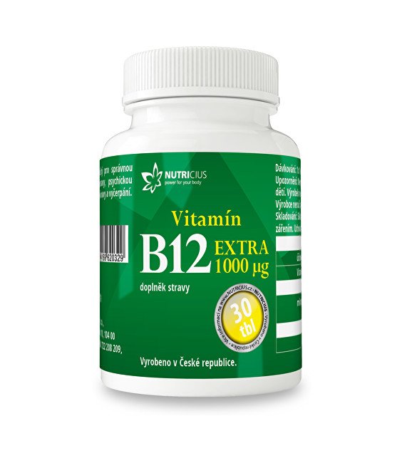 Nutricius Vitamín B12 EXTRA 30 tbl. - Přípravky únava a nedostatek energie