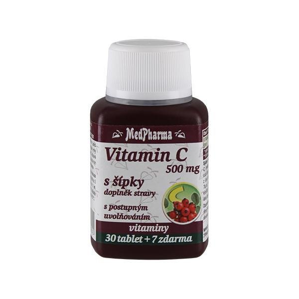 MedPharma Vitamín C 500 mg s šípky 37 tablet - Přípravky celková imunita