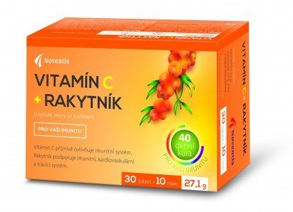 Noventis Vitamín C + Rakytník 40 tablet - Přípravky celková imunita