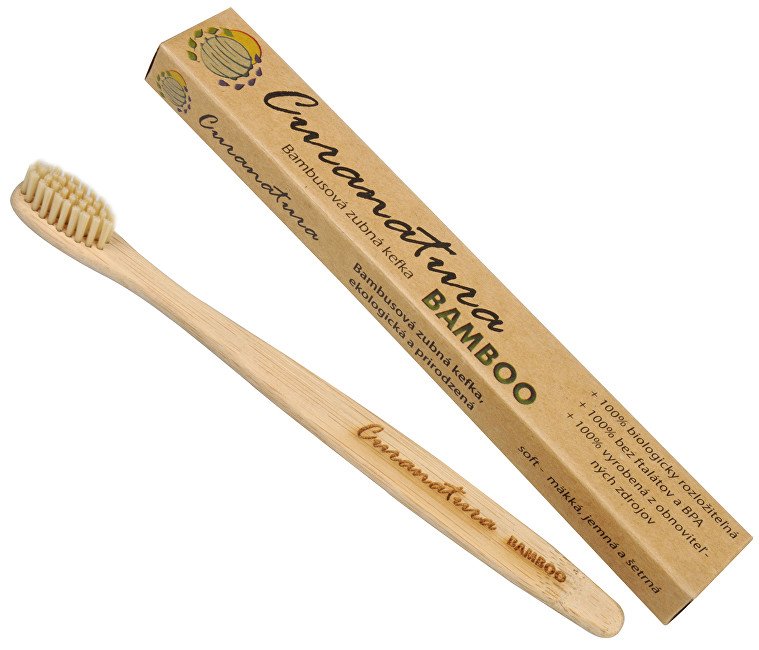 Curanatura Zdravý zubní kartáček Curanatura 1 ks Bamboo - zelená volba - Přípravky zubní kartáčky