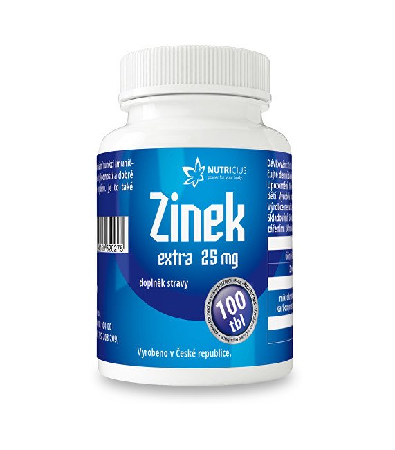 Nutricius Zinek EXTRA 25 mg 100 tbl. - Přípravky celková imunita